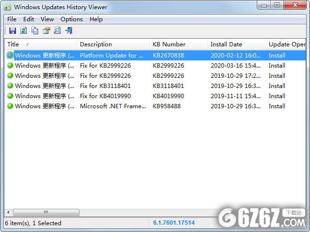 Windows Updates History Viewer