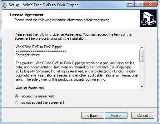 WinX Free DVD to DivX Ripper