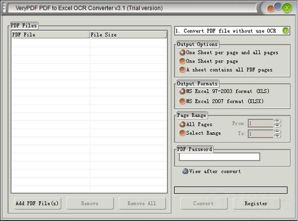 VeryPDF PDF to Excel OCR Converter